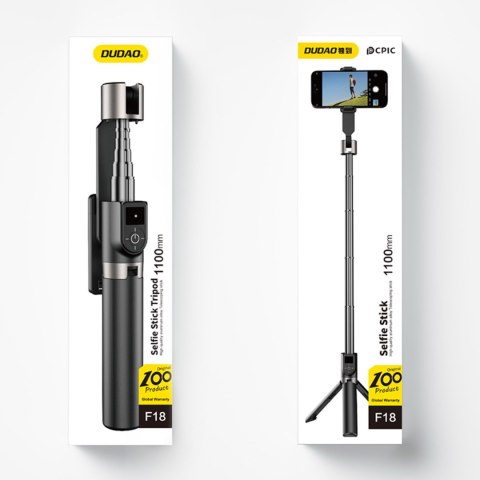 Selfie stick kijek teleskopowy do selfie ze statywem i pilotem BT F18W czarny Selfie stick kijek teleskopowy do selfie ze statywem i pilotem BT F18W czarny
