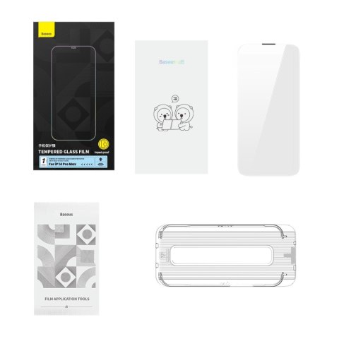 Szkło hartowane do iPhone 14 Pro Max z osłoną na głośnik 0.4mm ZESTAW Szkło hartowane do iPhone 14 Pro Max z osłoną na głośnik 0.4mm ZESTAW