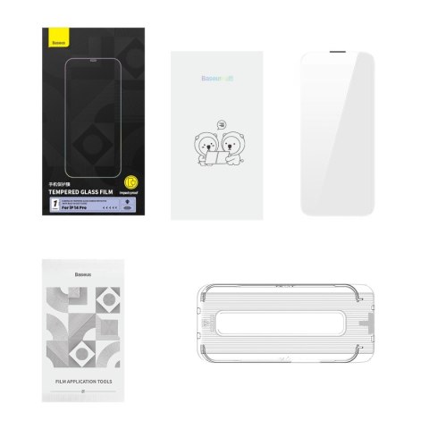 Szkło hartowane do iPhone 14 Pro z osłoną na głośnik 0.4mm ZESTAW Szkło hartowane do iPhone 14 Pro z osłoną na głośnik 0.4mm ZESTAW