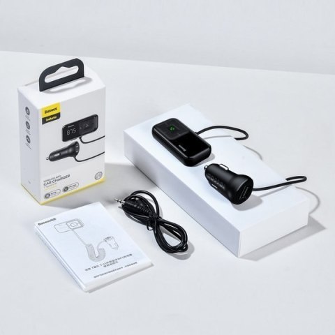 Transmiter FM bezprzewodowy Bluetooth z ładowarką S-16 Overseas edition czarny Transmiter FM bezprzewodowy Bluetooth z ładowarką S-16 Overseas edition czarny
