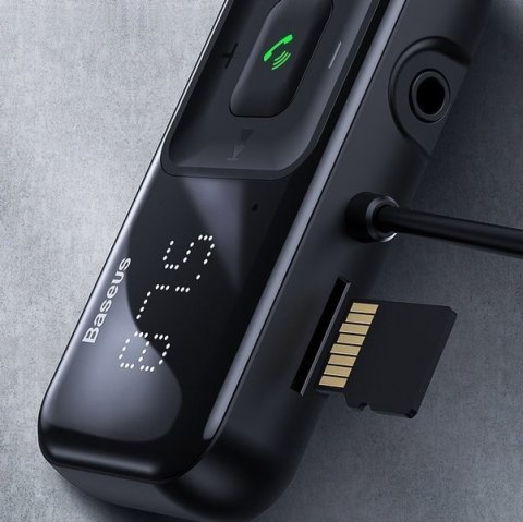 Transmiter FM bezprzewodowy Bluetooth z ładowarką S-16 Overseas edition czarny Transmiter FM bezprzewodowy Bluetooth z ładowarką S-16 Overseas edition czarny