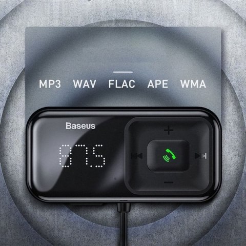 Transmiter FM bezprzewodowy Bluetooth z ładowarką S-16 Overseas edition czarny Transmiter FM bezprzewodowy Bluetooth z ładowarką S-16 Overseas edition czarny