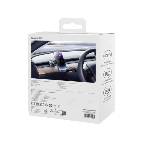 Uchwyt samochodowy z panelem słonecznym do Tesla Model 3 / Y T-Space czarny Uchwyt samochodowy z panelem słonecznym do Tesla Model 3 / Y T-Space czarny