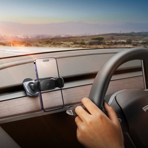 Uchwyt samochodowy z panelem słonecznym do Tesla Model 3 / Y T-Space czarny Uchwyt samochodowy z panelem słonecznym do Tesla Model 3 / Y T-Space czarny