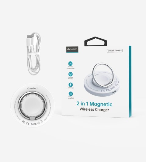 Ładowarka indukcyjna do iPhone MagSafe z uchwytem 15W biała Ładowarka indukcyjna do iPhone MagSafe z uchwytem 15W biała