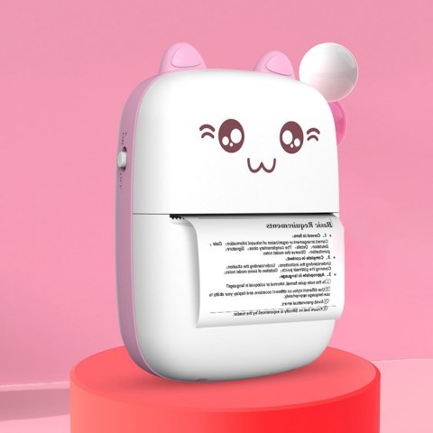 Mini Kot drukarka termiczna do etykiet ściąg z telefonu Bluetooth Fun Print różowa Mini Kot drukarka termiczna do etykiet ściąg z telefonu Bluetooth Fun Print różowa