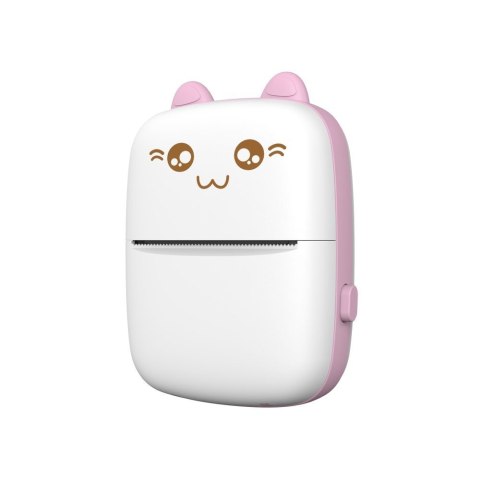 Mini Kot drukarka termiczna do etykiet ściąg z telefonu Bluetooth Fun Print różowa Mini Kot drukarka termiczna do etykiet ściąg z telefonu Bluetooth Fun Print różowa