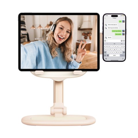 Regulowany stojak podstawka na tablet i telefon Seashell Series różowy Regulowany stojak podstawka na tablet i telefon Seashell Series różowy