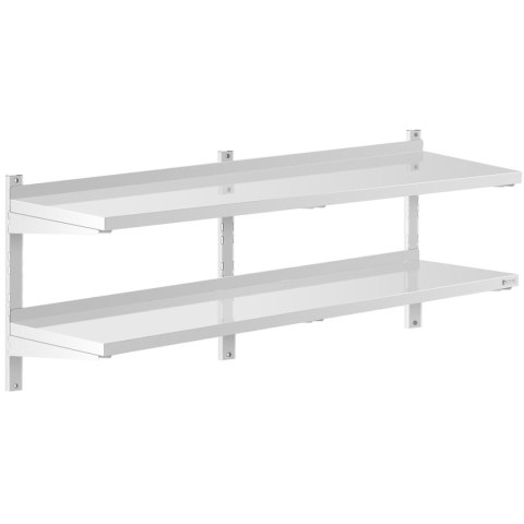 Półka ścienna wisząca gastronomiczna podwójna z regulacją STAL 150 x 40 cm Półka ścienna wisząca gastronomiczna podwójna z regulacją STAL 150 x 40 cm