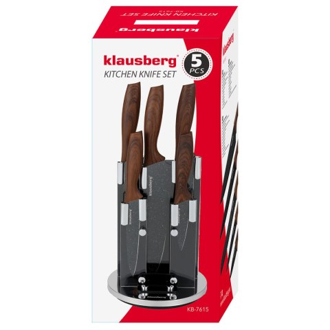 ZESTAW 5 KUCHENNYCH NOŻY W BLOKU KLAUSBERG KB-7615 ZESTAW 5 KUCHENNYCH NOŻY W BLOKU KLAUSBERG KB-7615