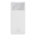 Bipow powerbank z szybkim ładowaniem 10000mAh kabel USB-A microUSB 0.25m biały