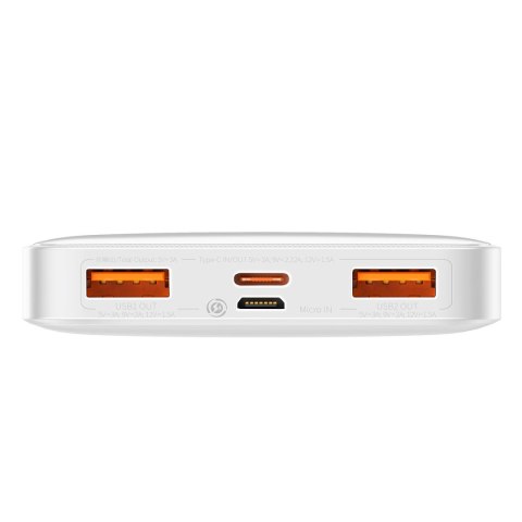 Bipow powerbank z szybkim ładowaniem 10000mAh kabel USB-A microUSB 0.25m biały Bipow powerbank z szybkim ładowaniem 10000mAh kabel USB-A microUSB 0.25m biały