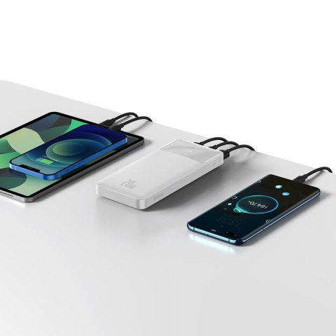 Bipow powerbank z szybkim ładowaniem 10000mAh kabel USB-A microUSB 0.25m biały Bipow powerbank z szybkim ładowaniem 10000mAh kabel USB-A microUSB 0.25m biały