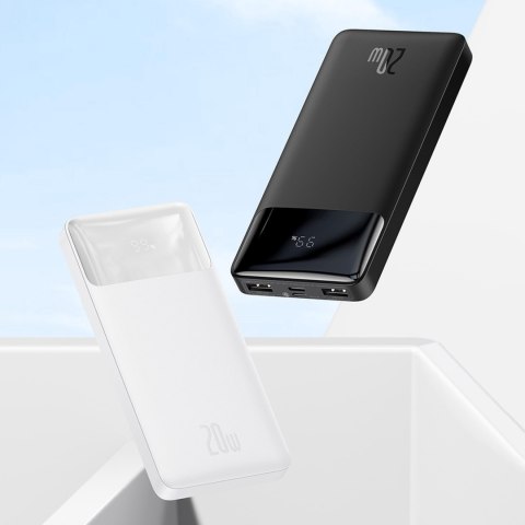 Bipow powerbank z szybkim ładowaniem 10000mAh kabel USB-A microUSB 0.25m biały Bipow powerbank z szybkim ładowaniem 10000mAh kabel USB-A microUSB 0.25m biały