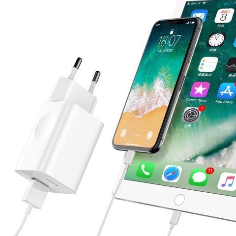 Ładowarka sieciowa zasilacz do kabla USB Quick Charge 3.0 biały Ładowarka sieciowa zasilacz do kabla USB Quick Charge 3.0 biały