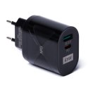 Mała ładowarka GaN 65W z portami USB USB-C QC3.0 PD szybkie ładowanie czarna