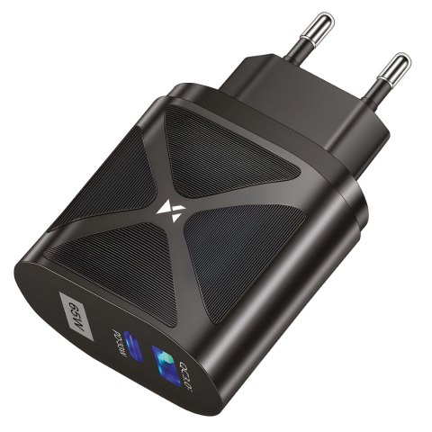 Mała ładowarka GaN 65W z portami USB USB-C QC3.0 PD szybkie ładowanie czarna Mała ładowarka GaN 65W z portami USB USB-C QC3.0 PD szybkie ładowanie czarna