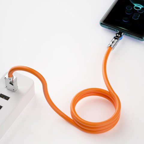 Mocny kabel kątowy do iPhone USB-C - Lightning 30W 1m rotacja 180 pomarańczowy Mocny kabel kątowy do iPhone USB-C - Lightning 30W 1m rotacja 180 pomarańczowy