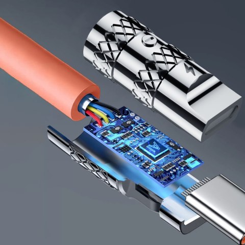 Mocny kabel kątowy do iPhone USB-C - Lightning 30W 1m rotacja 180 pomarańczowy Mocny kabel kątowy do iPhone USB-C - Lightning 30W 1m rotacja 180 pomarańczowy