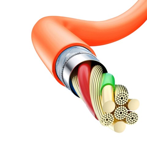 Mocny kabel kątowy do iPhone USB-C - Lightning 30W 1m rotacja 180 pomarańczowy Mocny kabel kątowy do iPhone USB-C - Lightning 30W 1m rotacja 180 pomarańczowy