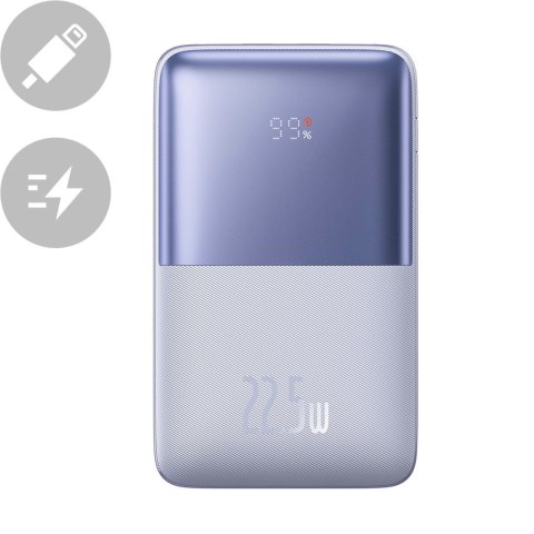 Powerbank Bipow Pro 20000mAh 22.5W z kablem USB USB-C 0.3m fioletowy Powerbank Bipow Pro 20000mAh 22.5W z kablem USB USB-C 0.3m fioletowy