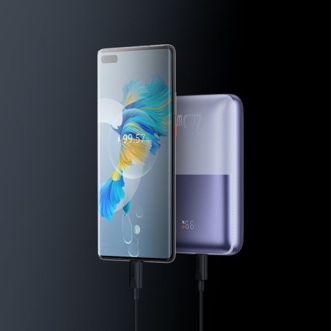 Powerbank Bipow Pro 20000mAh 22.5W z kablem USB USB-C 0.3m fioletowy Powerbank Bipow Pro 20000mAh 22.5W z kablem USB USB-C 0.3m fioletowy