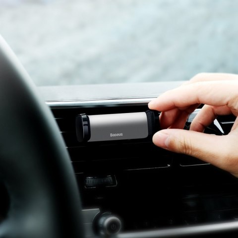 Samochodowy uchwyt na telefon do kratki nawiewu srebrny Samochodowy uchwyt na telefon do kratki nawiewu srebrny