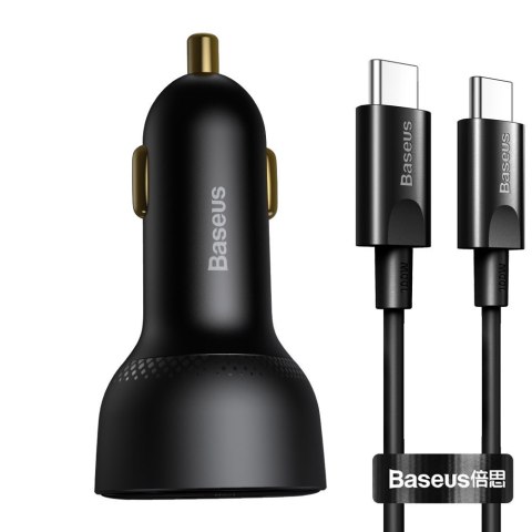 Szybka ładowarka samochodowa Superme USB USB-C PPS QC PD + kabel 1m czarny Szybka ładowarka samochodowa Superme USB USB-C PPS QC PD + kabel 1m czarny