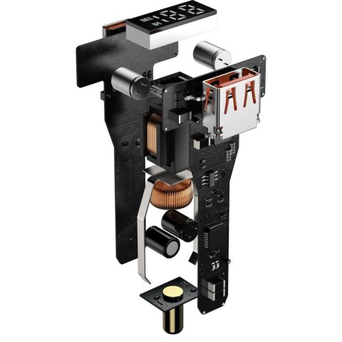 Szybka ładowarka samochodowa Superme USB USB-C PPS QC PD + kabel 1m czarny Szybka ładowarka samochodowa Superme USB USB-C PPS QC PD + kabel 1m czarny