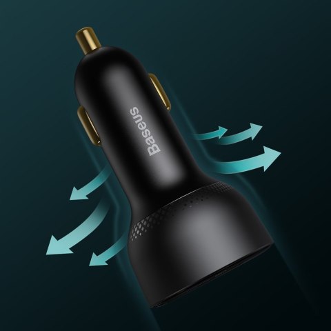 Szybka ładowarka samochodowa Superme USB USB-C PPS QC PD + kabel 1m czarny Szybka ładowarka samochodowa Superme USB USB-C PPS QC PD + kabel 1m czarny