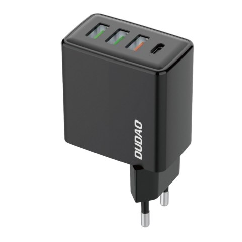 Szybka ładowarka sieciowa 3x USB + 1x USB-C 20W PD QC 3.0 czarny Szybka ładowarka sieciowa 3x USB + 1x USB-C 20W PD QC 3.0 czarny