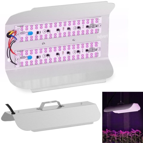 Lampa do wzrostu uprawy roślin pełne spektrum 25 x 17 cm 136 LED 100 W srebrna Lampa do wzrostu uprawy roślin pełne spektrum 25 x 17 cm 136 LED 100 W srebrna