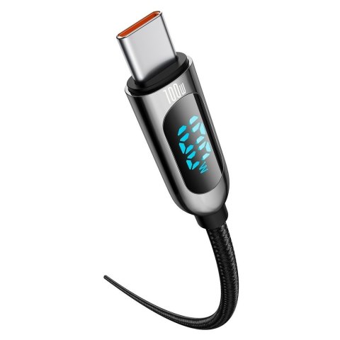 Kabel przewód USB-C z miernikiem mocy Power Delivery 100W 20V 5A 1m czarny Kabel przewód USB-C z miernikiem mocy Power Delivery 100W 20V 5A 1m czarny