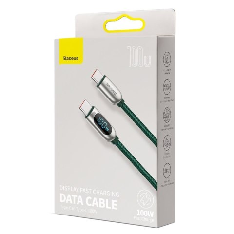 Kabel przewód USB-C z miernikiem mocy Power Delivery 100W 20V 5A 1m czarny Kabel przewód USB-C z miernikiem mocy Power Delivery 100W 20V 5A 1m czarny