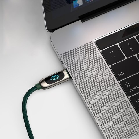 Kabel przewód USB-C z miernikiem mocy Power Delivery 100W 20V 5A 1m czarny Kabel przewód USB-C z miernikiem mocy Power Delivery 100W 20V 5A 1m czarny