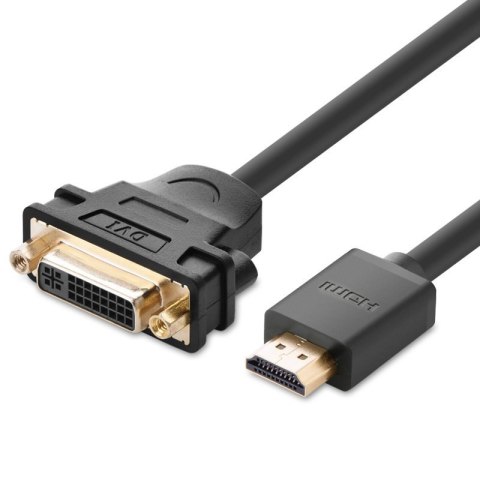 Kabel przewód adapter przejściówka DVI żeński - HDMI męski 22cm czarny Kabel przewód adapter przejściówka DVI żeński - HDMI męski 22cm czarny