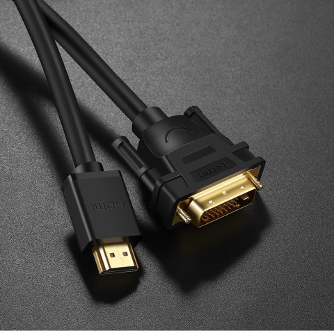 Kabel przewód przejściówka HDMI - DVI 4K 60Hz 30AWG 1m czarny Kabel przewód przejściówka HDMI - DVI 4K 60Hz 30AWG 1m czarny