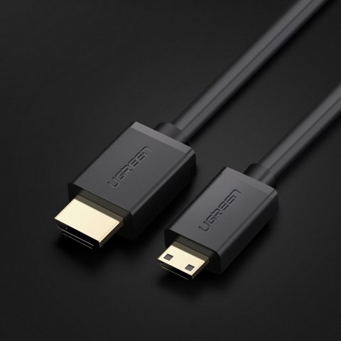 Kabel przewód przejściówka HDMI - mini HDMI 2.0v 4K 60Hz 30AWG 1.5m czarny Kabel przewód przejściówka HDMI - mini HDMI 2.0v 4K 60Hz 30AWG 1.5m czarny