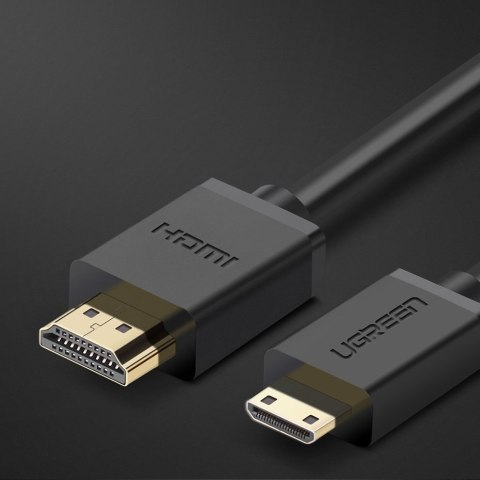 Kabel przewód przejściówka HDMI - mini HDMI 2.0v 4K 60Hz 30AWG 1.5m czarny Kabel przewód przejściówka HDMI - mini HDMI 2.0v 4K 60Hz 30AWG 1.5m czarny