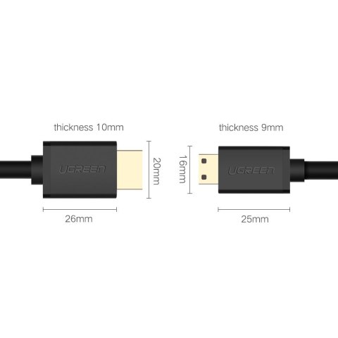 Kabel przewód przejściówka HDMI - mini HDMI 2.0v 4K 60Hz 30AWG 1.5m czarny Kabel przewód przejściówka HDMI - mini HDMI 2.0v 4K 60Hz 30AWG 1.5m czarny