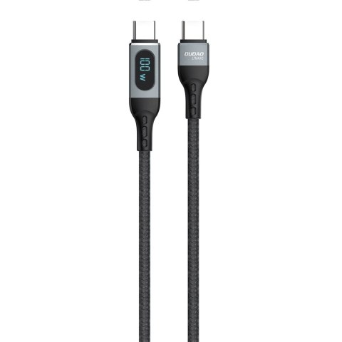 Kabel przewód w oplocie USB-C szybkie ładowanie PD 100W 1m czarny Kabel przewód w oplocie USB-C szybkie ładowanie PD 100W 1m czarny