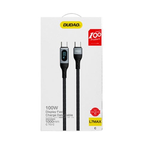 Kabel przewód w oplocie USB-C szybkie ładowanie PD 100W 1m czarny Kabel przewód w oplocie USB-C szybkie ładowanie PD 100W 1m czarny