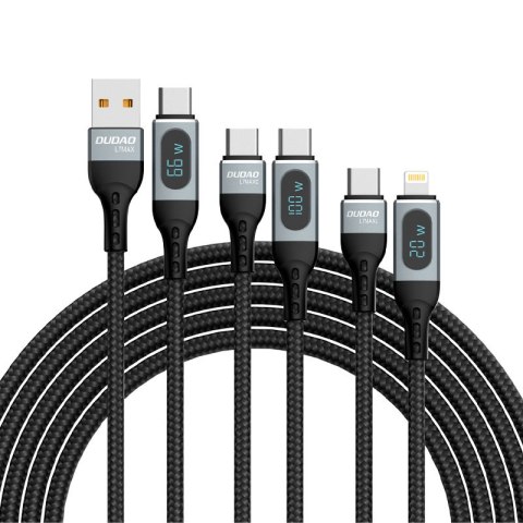Kabel przewód w oplocie USB-C szybkie ładowanie PD 100W 1m czarny Kabel przewód w oplocie USB-C szybkie ładowanie PD 100W 1m czarny