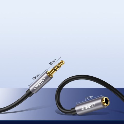 Przewód kabel przedłużacz do słuchawek AUX 3.5mm mini jack 3m srebrny Przewód kabel przedłużacz do słuchawek AUX 3.5mm mini jack 3m srebrny