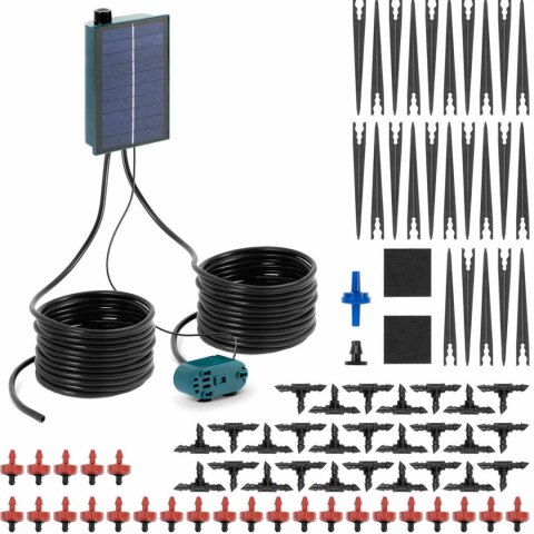 System nawadniający do ogrodu solarny automatyczny 25 kroplowników 5 m 1.6 W System nawadniający do ogrodu solarny automatyczny 25 kroplowników 5 m 1.6 W