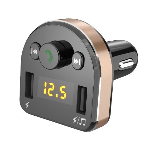 Transmiter FM MP3 Bluetooth ładowarka samochodowa 2x USB czarny Transmiter FM MP3 Bluetooth ładowarka samochodowa 2x USB czarny
