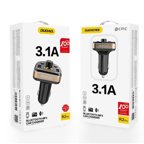 Transmiter FM MP3 Bluetooth ładowarka samochodowa 2x USB czarny Transmiter FM MP3 Bluetooth ładowarka samochodowa 2x USB czarny