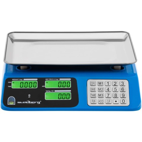 Waga sklepowa kontrolna LCD 34 x 24 cm 40 kg / 2 g niebieska Waga sklepowa kontrolna LCD 34 x 24 cm 40 kg / 2 g niebieska