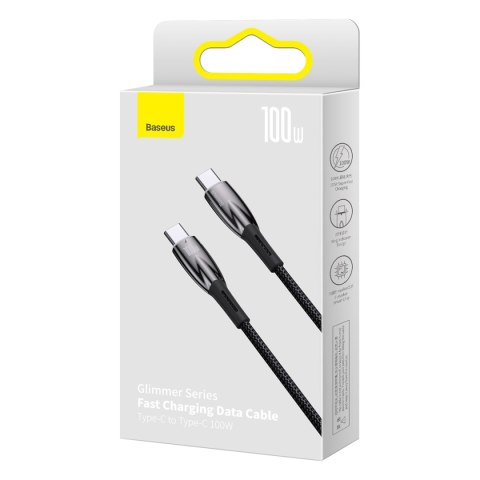 Wytrzymały elastyczny kabel do szybkiego ładowania USB-C 100W 1m czarny Wytrzymały elastyczny kabel do szybkiego ładowania USB-C 100W 1m czarny