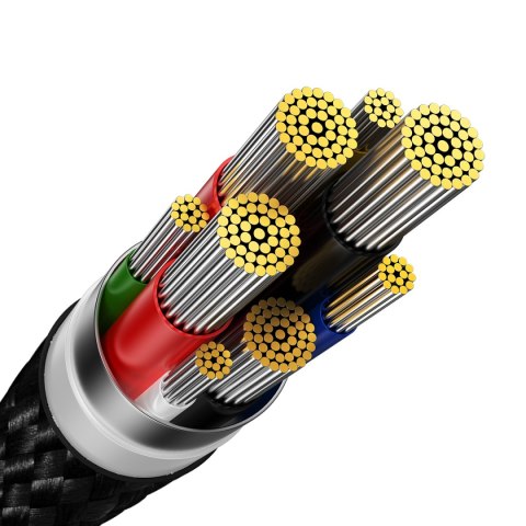 Wytrzymały elastyczny kabel do szybkiego ładowania USB-C 100W 1m czarny Wytrzymały elastyczny kabel do szybkiego ładowania USB-C 100W 1m czarny
